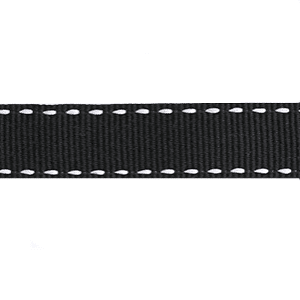 petersham saddle stitch black and white 15mm