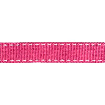 Petersham saddle stitch trieste pink / white 15mm