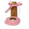striped Petersham ribbon mallow pink / light cream