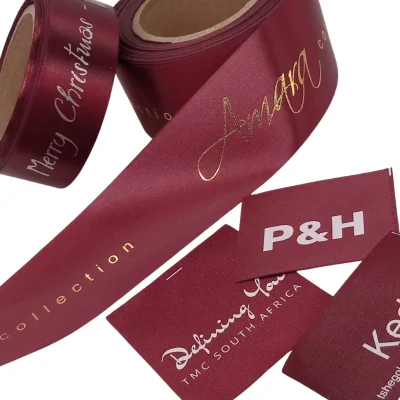 burgundy polyester satin ribbon for printing