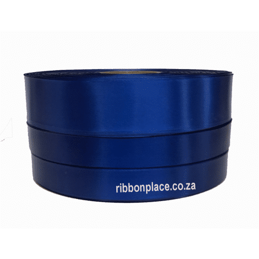 Polyester satin ribbon for printing – Royal Blue (10 mm – 150 mm wide) 100 meter roll
