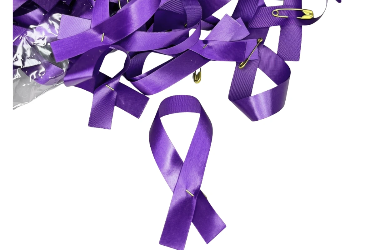 purple gender based violence awareness ribbons pack