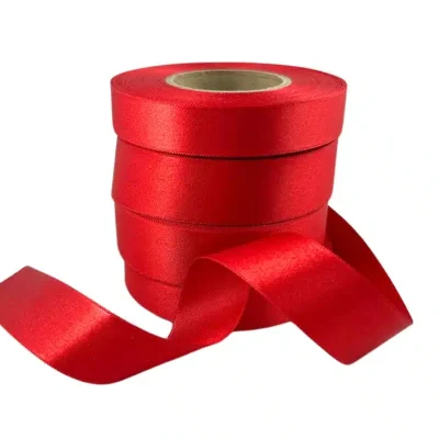 red double sided satin ribbon 20