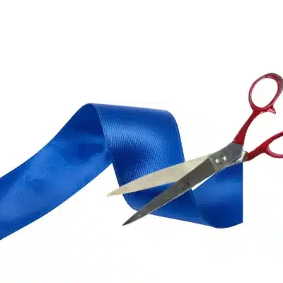 royal blue ribbon cutting kit with scissor