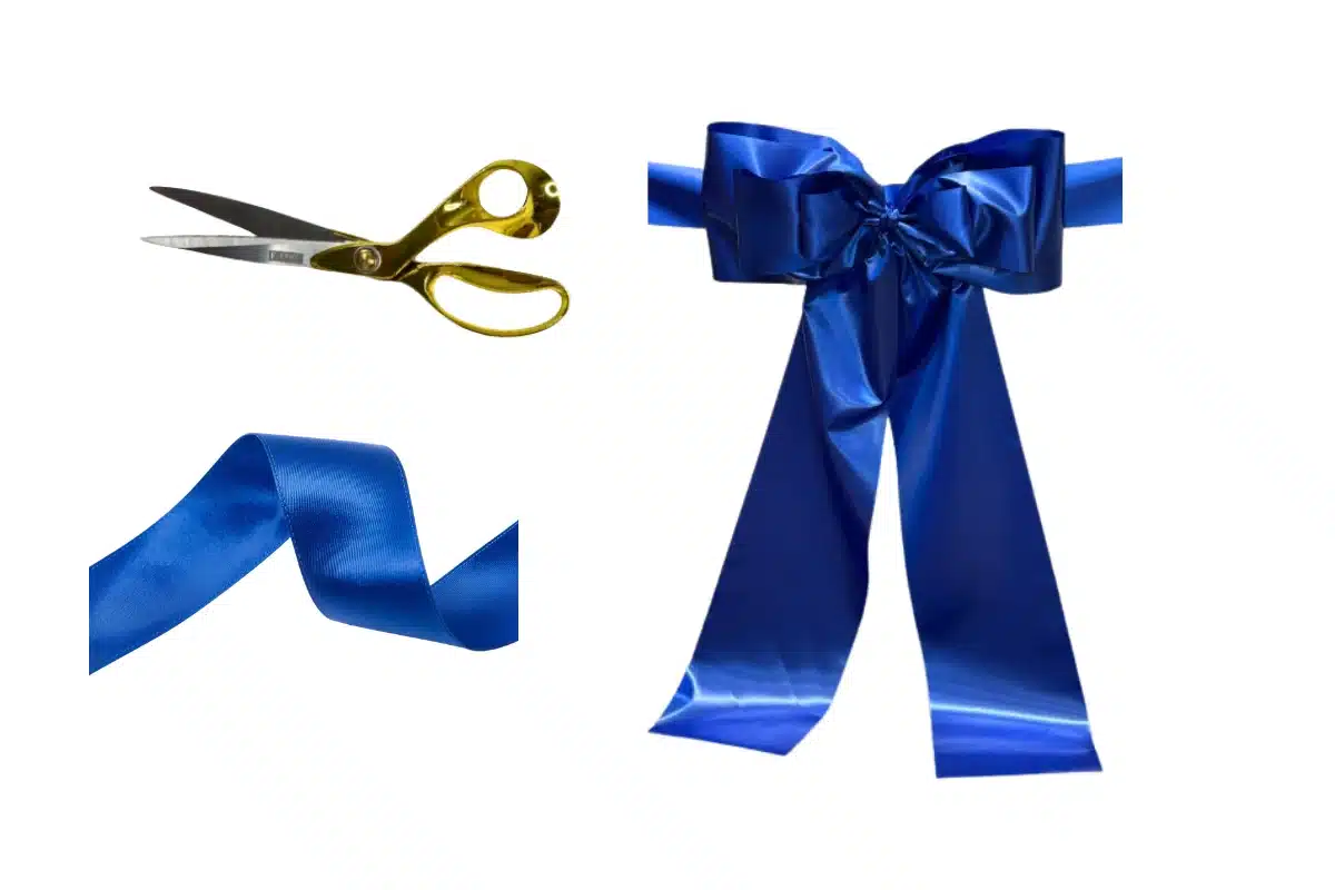 Royal blue ribbon cutting ceremony kit