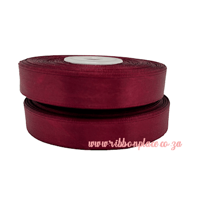 satin ribbon single sided solid colour maroon burgundy