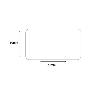 semi-gloss paper labels 70 x 50mm 1000 units roll white
