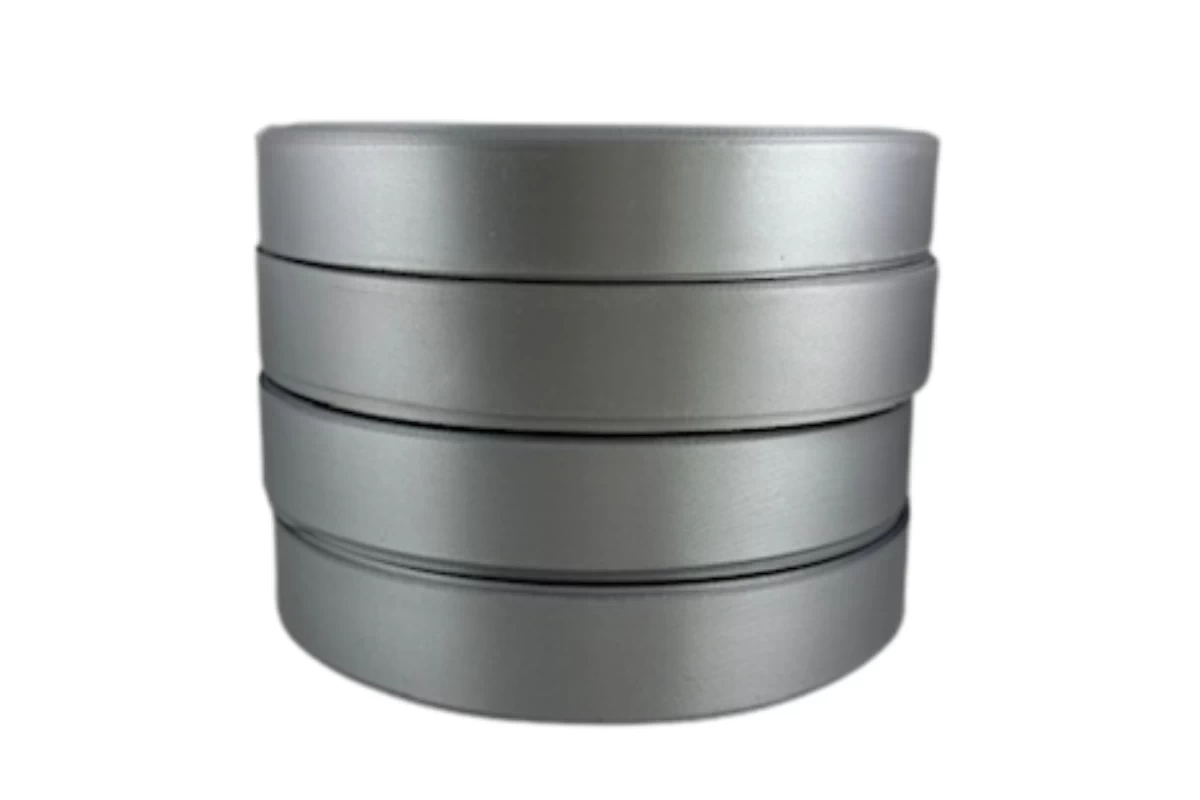 silver grey polyester satin ribbon 100m rolls