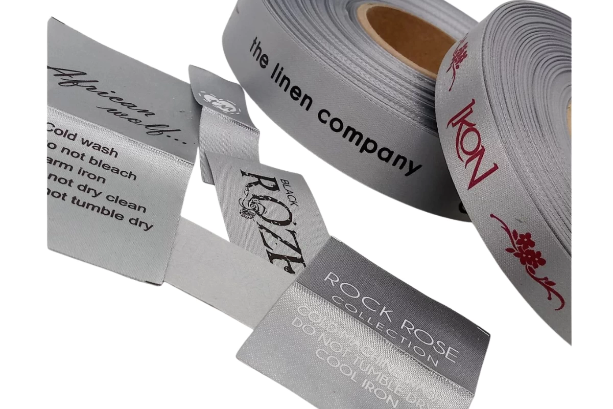 silver grey polyester satin ribbon suitable for printing