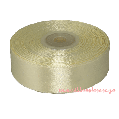 single sided satin ribbon solid colour cream