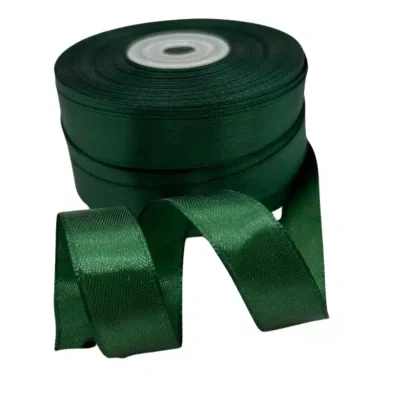 single sided satin ribbon roll bottle green 30m
