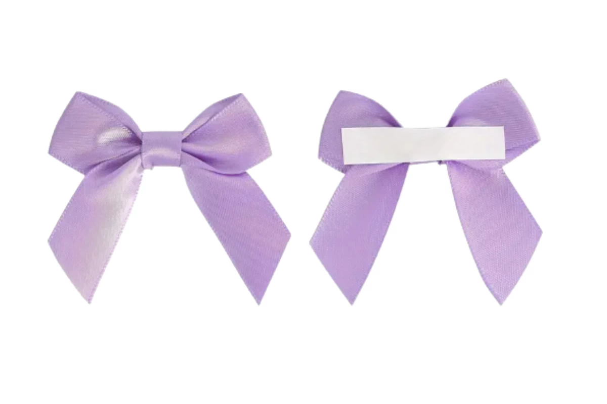 Lilac Satin Ribbon Bows 7cm Self-Adhesive