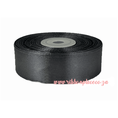 satin ribbon single sided solid colour dark grey