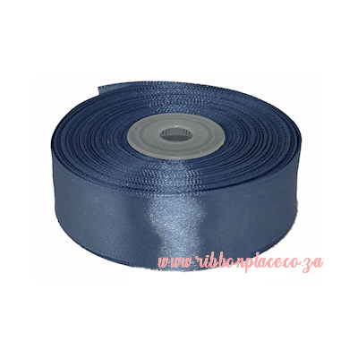 satin ribbon single sided solid colour dusky blue