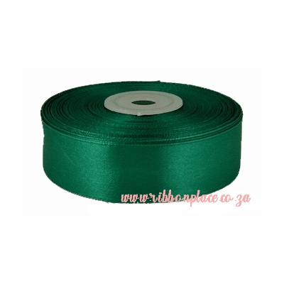 satin ribbon single sided solid colour emerald green