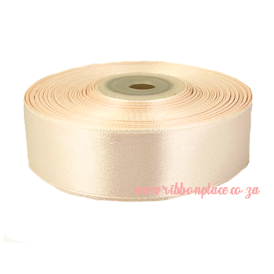 satin ribbon single sided solid colour ivory