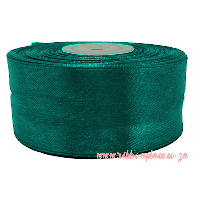 satin ribbon single sided solid colour jade green