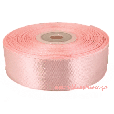 satin ribbon single sided solid colour light pink baby