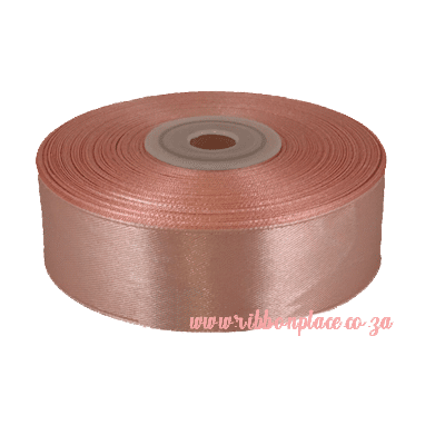 satin ribbon single sided solid colour peach