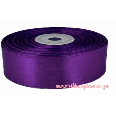 satin ribbon single sided solid colour purple