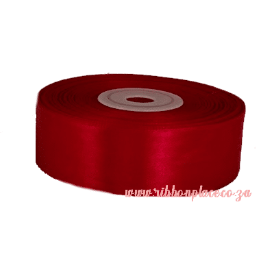 satin ribbon single sided solid colour red