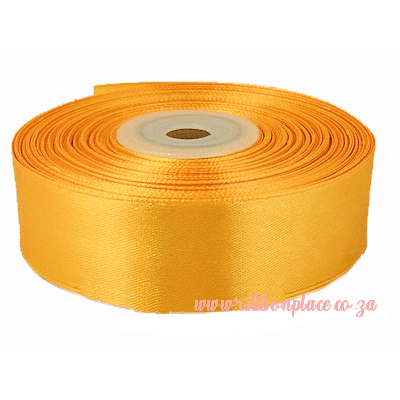 satin ribbon single sided solid colour sunflower yellow