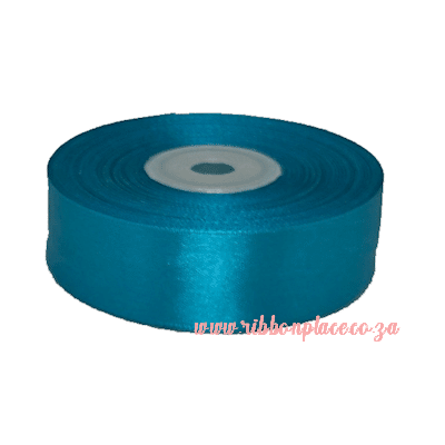 satin ribbon single sided solid colour teal turquoise