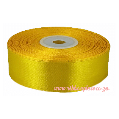 satin ribbon single sided solid colour yellow