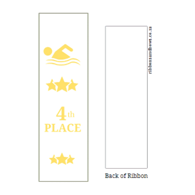 swim award ribbons 4th place white