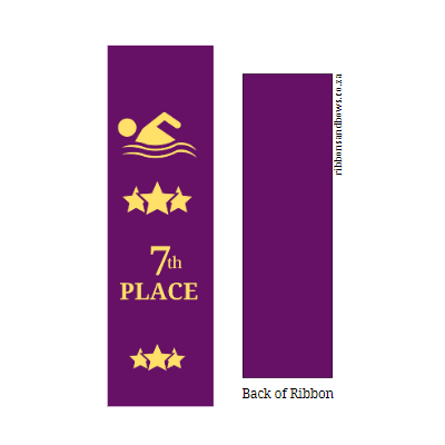 swim award ribbons 7th place